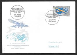 Gedenkpostflug Bern-Locarno 13.7.1963