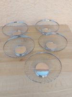 5er Set Drahtkörbe, Obstkörbe, vintage, Silber-Look!