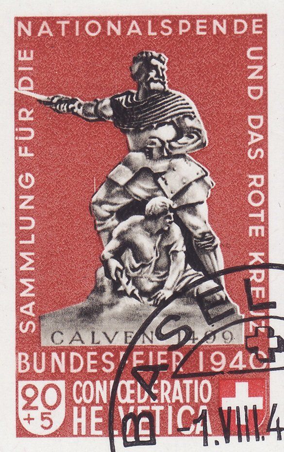 Tutti i francobolli: Bundesfeierblock 1940 mit Rasterfehler ZNr. 10.4.02, Attest – Usato da Gränichen venduto da Teufenthaler 1