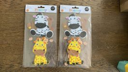 2x Foamy Sticker Set Tiere Zebra Giraffe neu Basteln Neu OVP