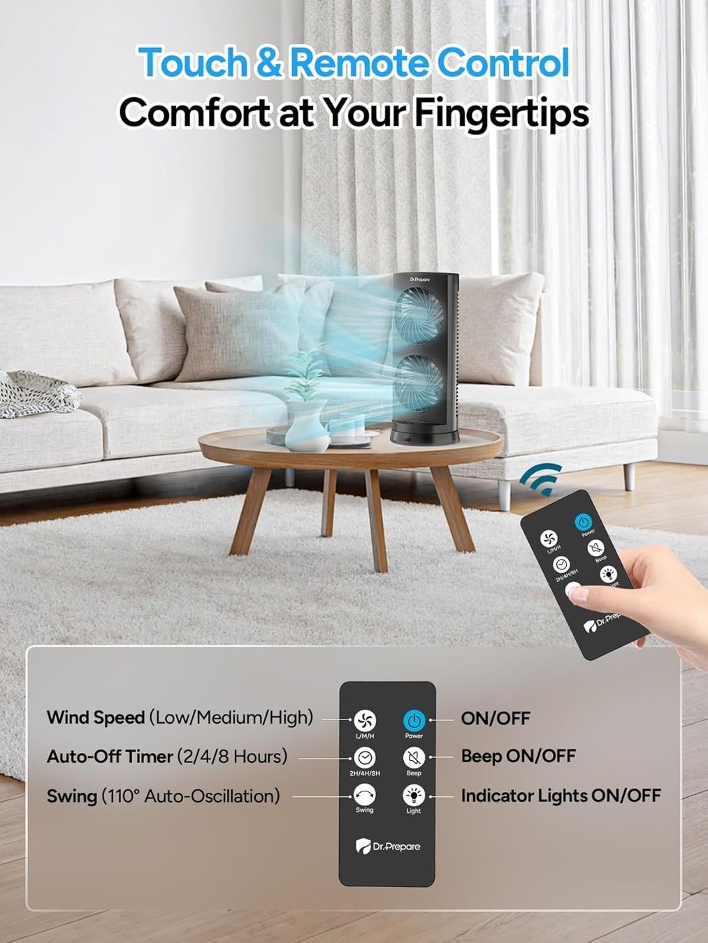 Ventilatori: Mini Tischventilator USB-C leise Fernbedienung Timer 110° – Nuovo e nell'imballaggio originale da Suhr venduto da SchnapperCH 2