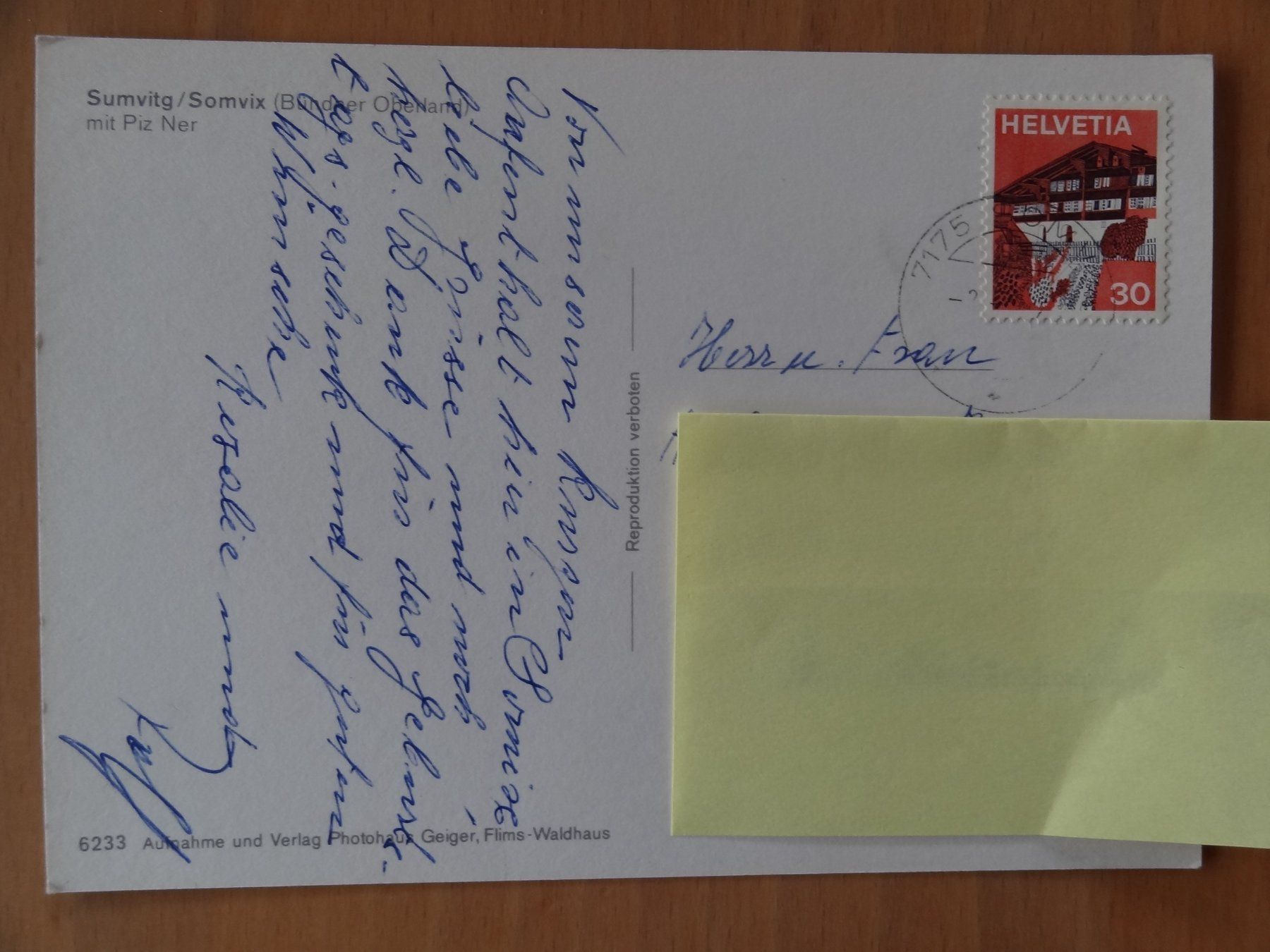 Cartoline postali: Sumvitg / Somvix - Bünder Oberland - GR – Usato da St Léonard venduto da Riglin 1