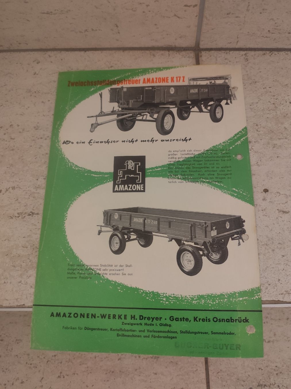 Trattori: Amazone Miststreuer Prospekt – Usato da Schmitten FR venduto da kompost02 1