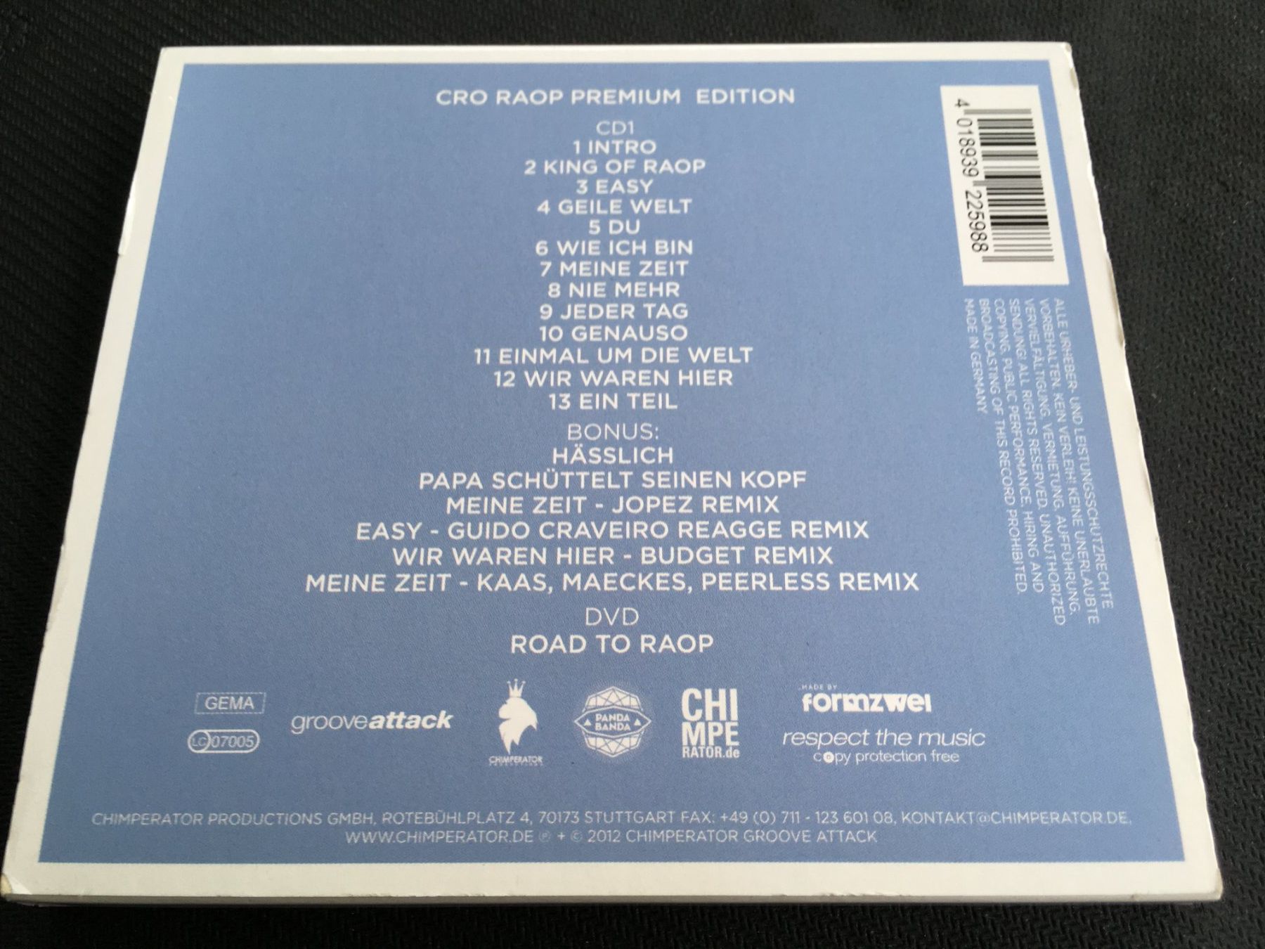 CD: Cro - Raop -CD- CD+DVD – Usato da St.Gallen venduto da MedienJoe 2