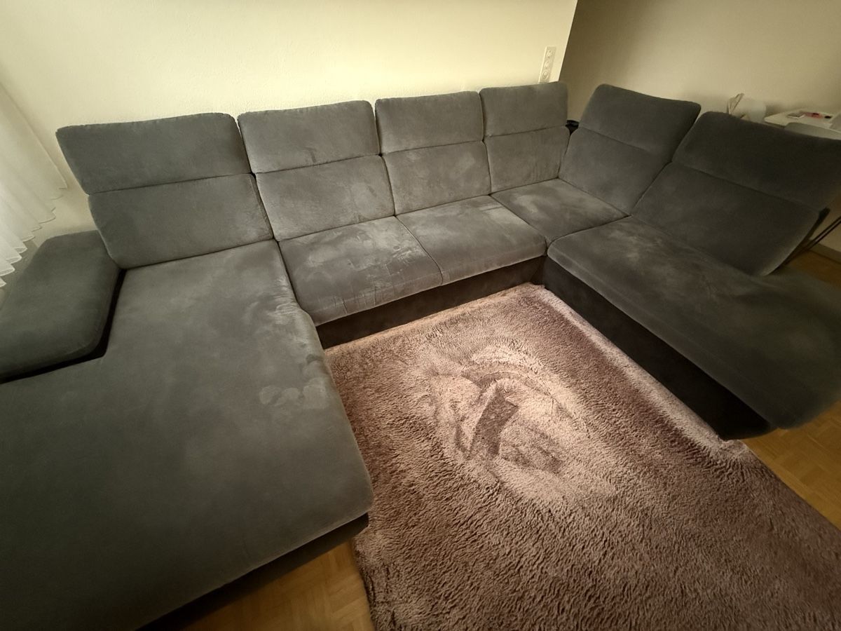 Sofas: Wohnlandschaft grau U-Form mit Bettfunktion gebraucht – Gebraucht aus Schaffhausen von Lutka01 3