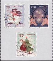 2022, Nr.1927-1929 (Weihnachten) mit Ersttags-Eck-Stempel.