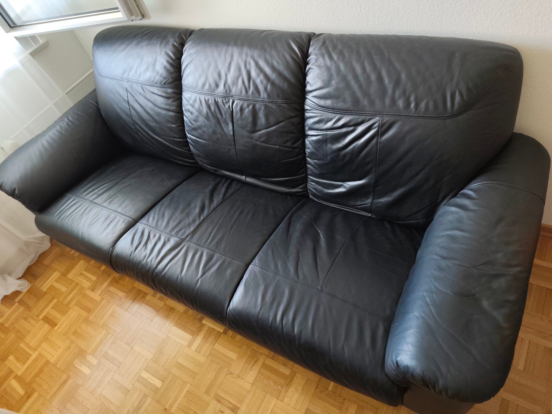 Ikea Divani: 3-er Ledersofa schwarz - gebraucht – Usato da Volketswil venduto da sig_z6tj