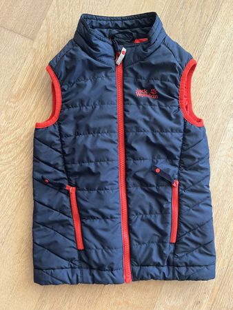 Kinder Weste Jack Wolfskin Grösse 92 dunkelblau rot guter Z