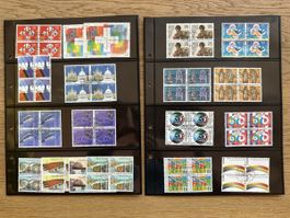 Schweiz - schöne 4er Block Sammlung mit ET Stempel auf 16 Se