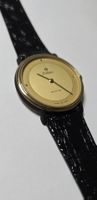 Montre Zodiac Vintage, plaqué or, cuir noir, dans boîte