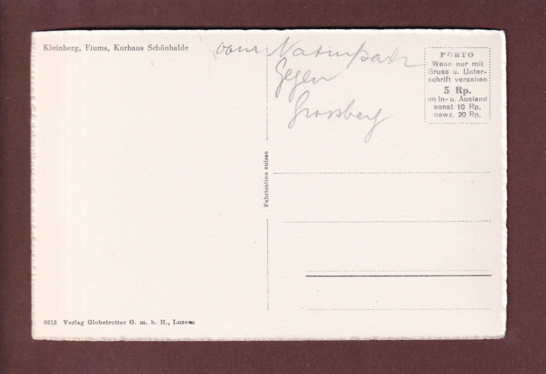 Cartoline postali: FLUMS-Kleinberg - Naturpark – Usato da Pully venduto da nicecards 1