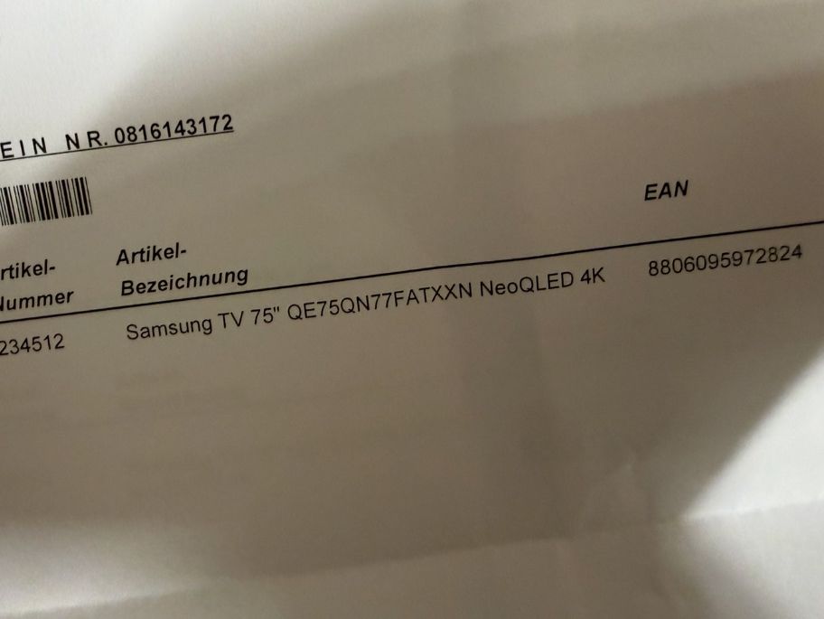 Samsung Televisori: Samsung TV 75" NeoQLED 4K – Usato da Wetzikon ZH venduto da luca1291lkkl 2