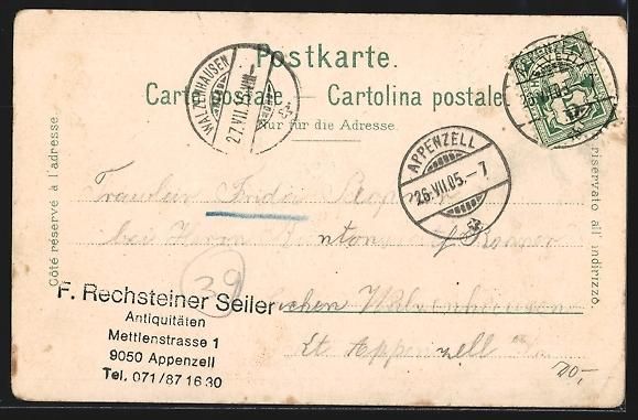 Cartoline postali: AK Appenzell, Teilansicht mit Kirche – Usato da Berlin venduto da bartko-reher 1