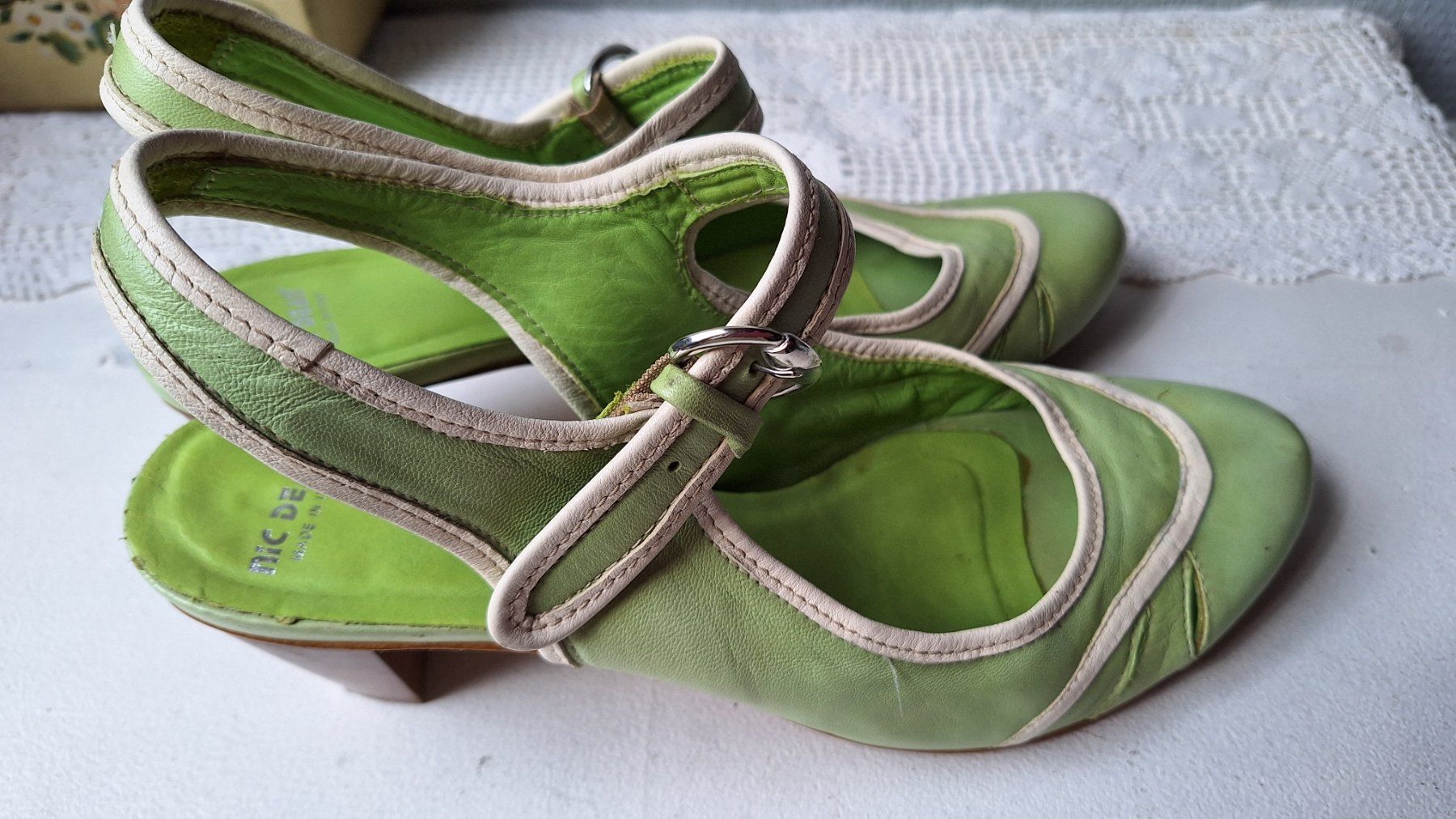Scarpe da donna: Vintage Schuhe  "Nice Dean " Gr.39,5  Leder hellgrün – Usato da Dornach venduto da majo8689 7