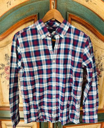 Tommy Hilfiger Hemd unisex 164 kariert Baumwolle