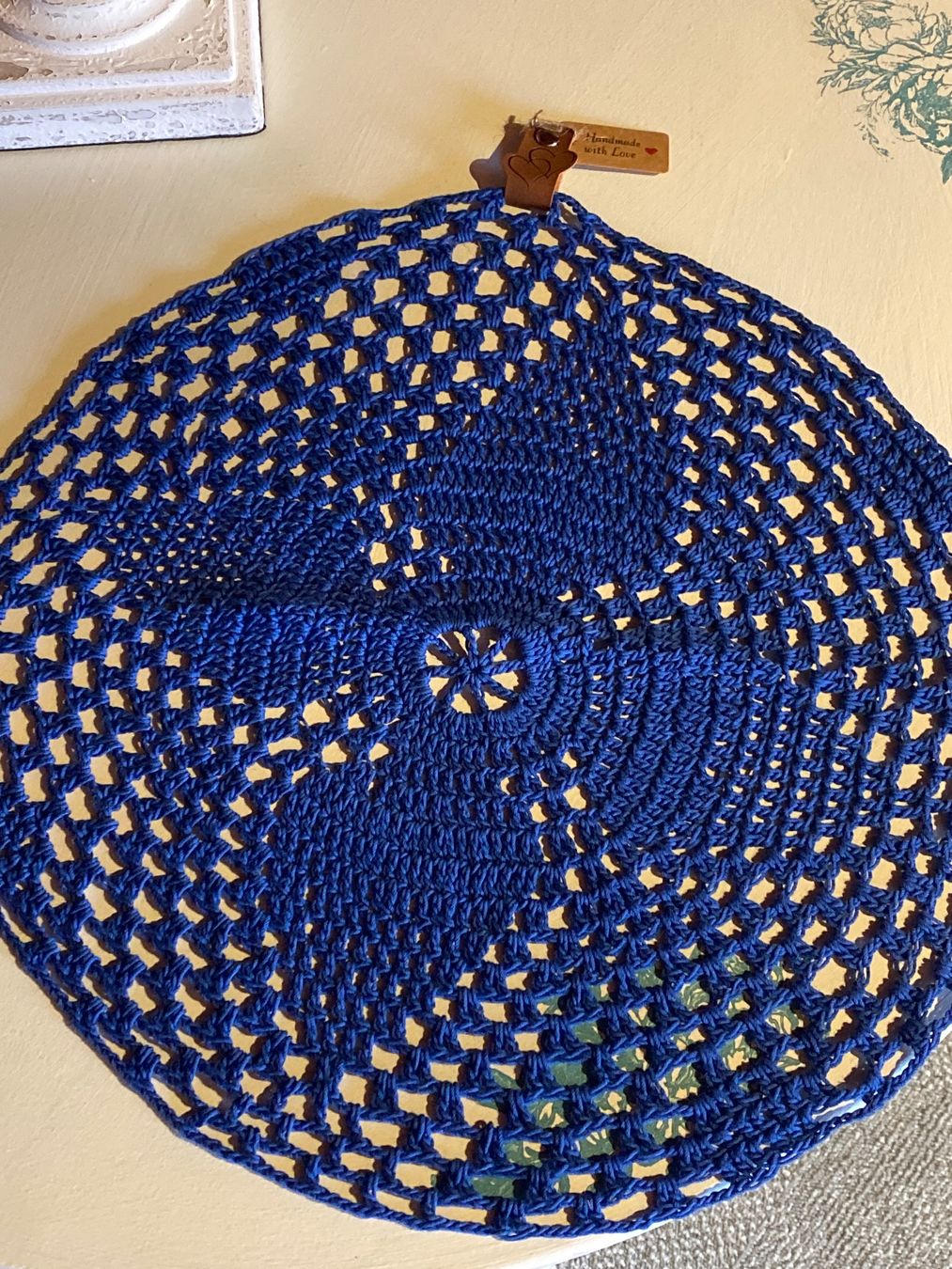 Altra biancheria da tavola: TISCHDECKE-RUND-BLAU,HANDGEMACHT – Nuovo e nell'imballaggio originale da Meienried venduto da ManuelaBoutique 1