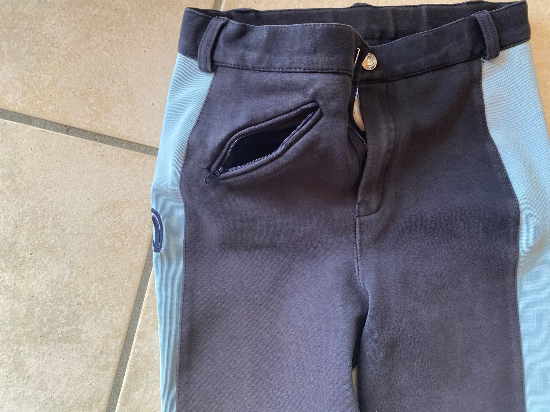 Pantaloni: 164  EQULIBRE Reithose antrazyt hellblau – Usato da Orpund venduto da Mary8972 7