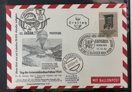 Österreich Ersttag Ballonfahrt 1964