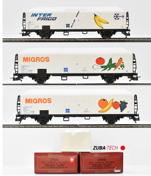 Rivarossi FS 2er-Set Kühlwagen Hgb 2-achsig Metallwagenkaste  Spur H0 Modelleisenbahn Wagen 33067593