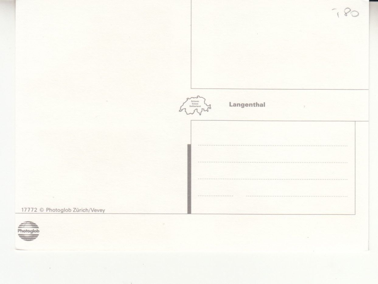Cartoline postali: Langenthal ca. 1980 – Usato da Bürglen TG venduto da StampGraf 1
