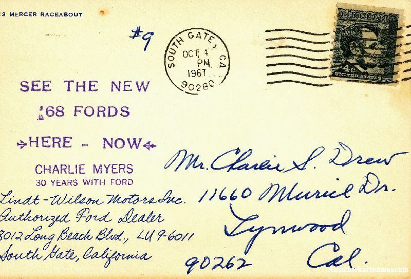Cartoline postali: Mercer Raceaabout Oldtimer Inseratk 1967 – Usato da Emmenbrücke venduto da teestube 1