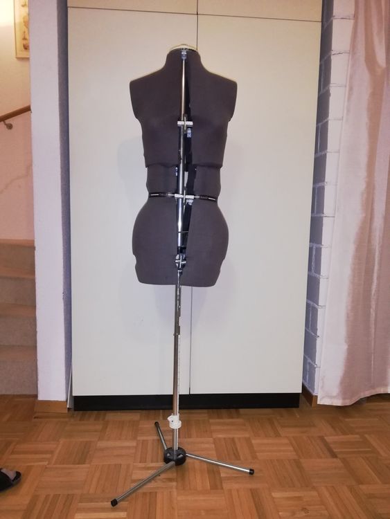 Relaxdays Schneiderpuppe Weiblich, Höhenverstellbar (130-167 Cm) – Dekobüste Mit Paris-Motiven, Creme