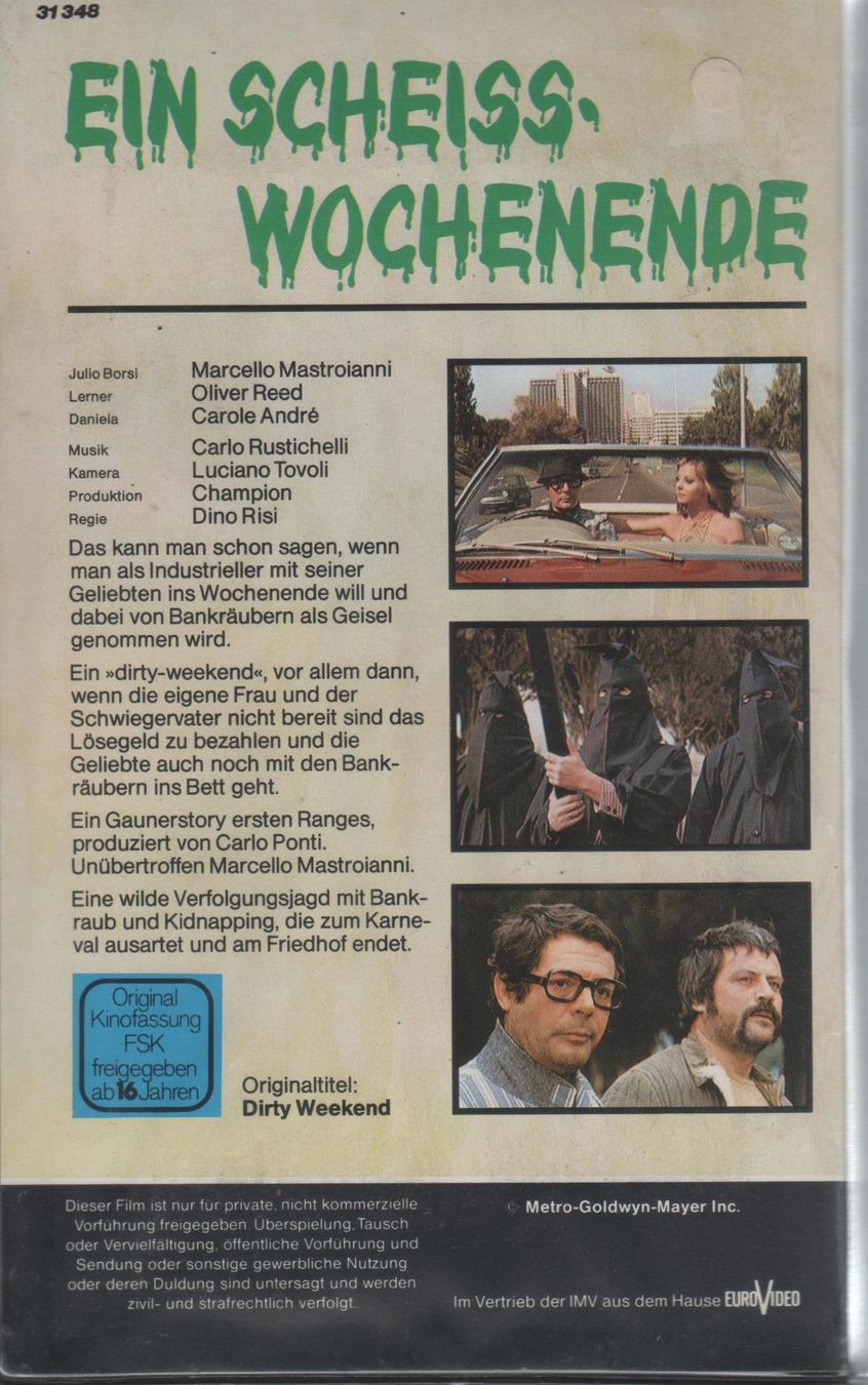 Tutti i VHS: Ein Scheiss Wochenende VHS MGM/UA 31348 – Usato da Remetschwil venduto da Privatflohmi 1