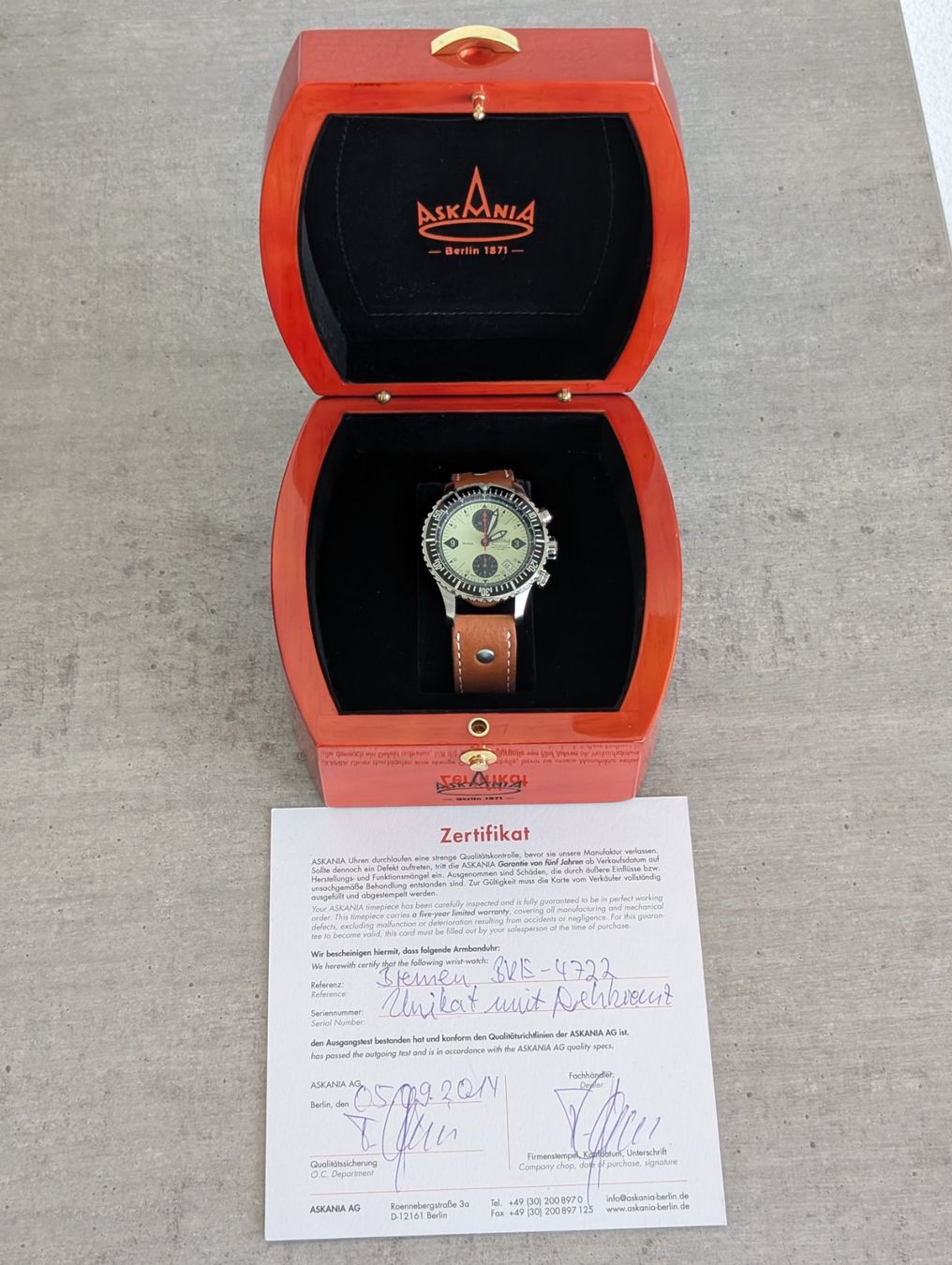 Uhren: Askania Berlin - Chronograph – Gebraucht aus Mettmenstetten von monotoner 1