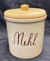 Vorratsdose mit Holzdeckel -Mehl /H 13.5(17)cm  - D 14cm
