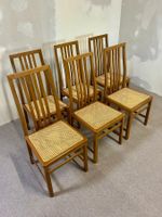 6er Set Italienische Esszimmerstühle Holz Wiener Geflecht