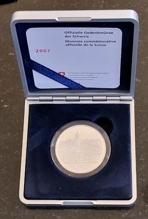 Tutti le monete: 20 Franken 2007 Silber pp Munot Schaffhausen Box – Nuovo (secondo la descrizione) da Arch venduto da moneyswiss