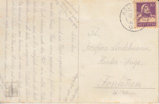 Cartoline postali: Seidenkarte mit Blumen, "Aus Treue" – Usato da Zuerich venduto da OceanLinerPostcards 1