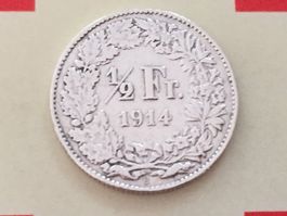 1/2 Franken 1914 ss-vz, nur 2,0 Mio!