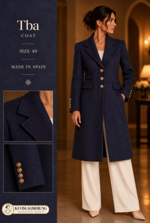 T.ba Damenmantel Dunkelblau – Gr. 40 – Made in Spain