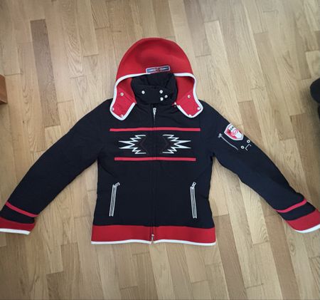Bogner Jacke Gr.40, Silber Hardware, Rot/Schwarz, Winter