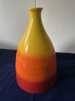 Keramik Vase aus Portugal, Gelb Orange Rot, Herbstdeko