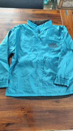 Kinderjacke, double face, Blau/ Braun, Grösse 134