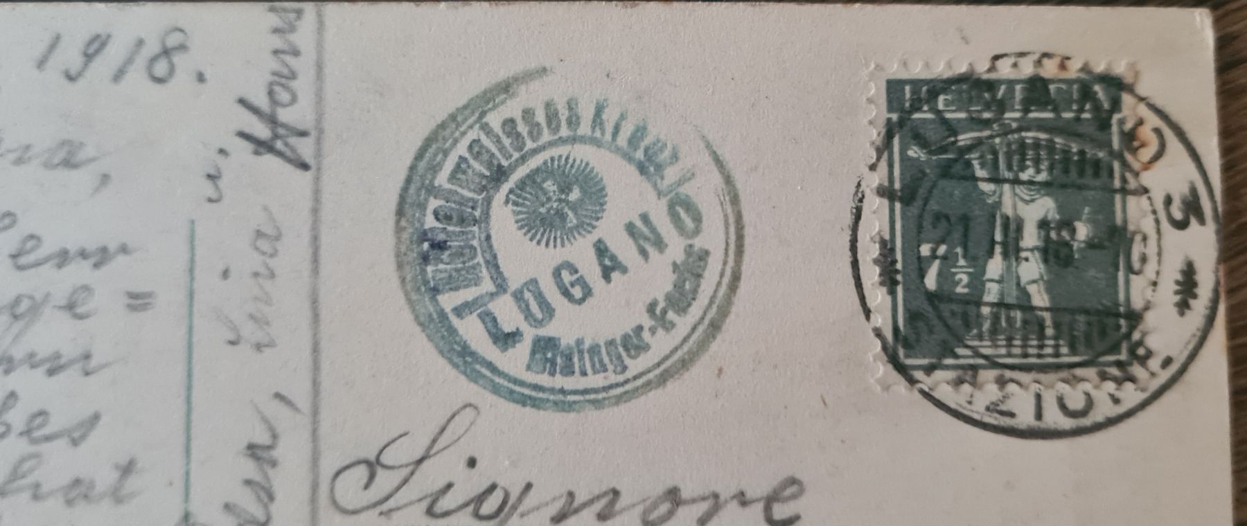 Cartoline postali: 3 x Lago Lugano 1918/1921 – Usato da Ebikon venduto da Donar50 2