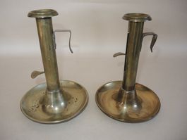 Schiebe Leuchter Biedermeier Messing Kerzen Ständer Halter