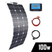 Flexibles Solarpanel Set 100w / Kit panneau solaire [NEU]