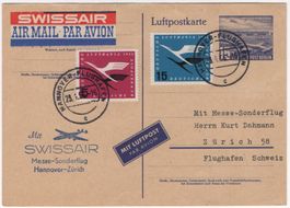Swissair Sonderflug von HANNOVER nach ZÜRICH am 25.4.55