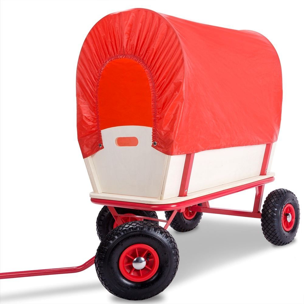 Fahrzeuge für Kinder: Bollerwagen aus Holz mit Schutzdach – Neu und originalverpackt aus Winterthur von aredo 3