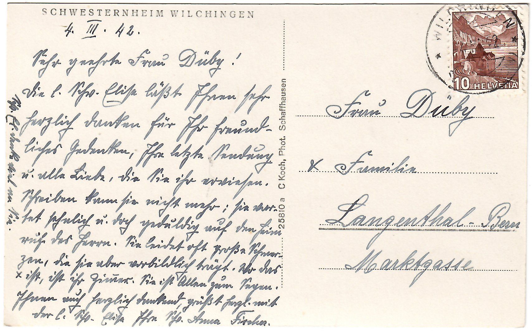 Cartoline postali: Ansichtskarte  Wilchingen,  Schwesternheim – Usato da Kerns venduto da etma3 1