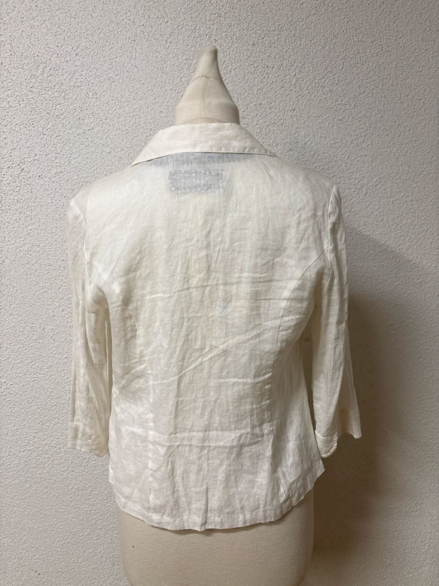 Lotti di vestiti: Set Top und Jacke weiss Leinen Grösse S – Usato da Maienfeld venduto da 8796 3