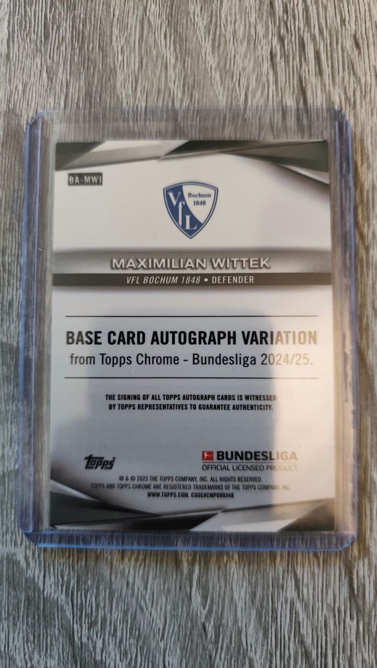 Topps Carte collezionabili: Topps Chrome 24/25 Maximilian Wittek /50 mit Autogramm – Usato da St. Gallen venduto da RudyundFloydCards 1