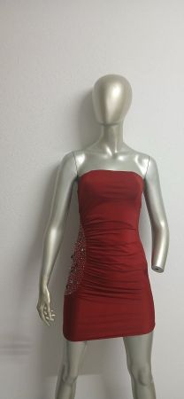 Rotes  Kleid mit Steinen Grösse S NEU / Partykleid