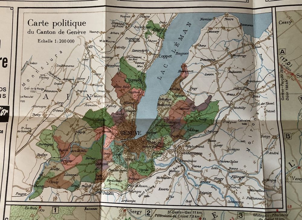 Carte du canton de Genève 1961 petit guide promenade,.. Kaufen auf