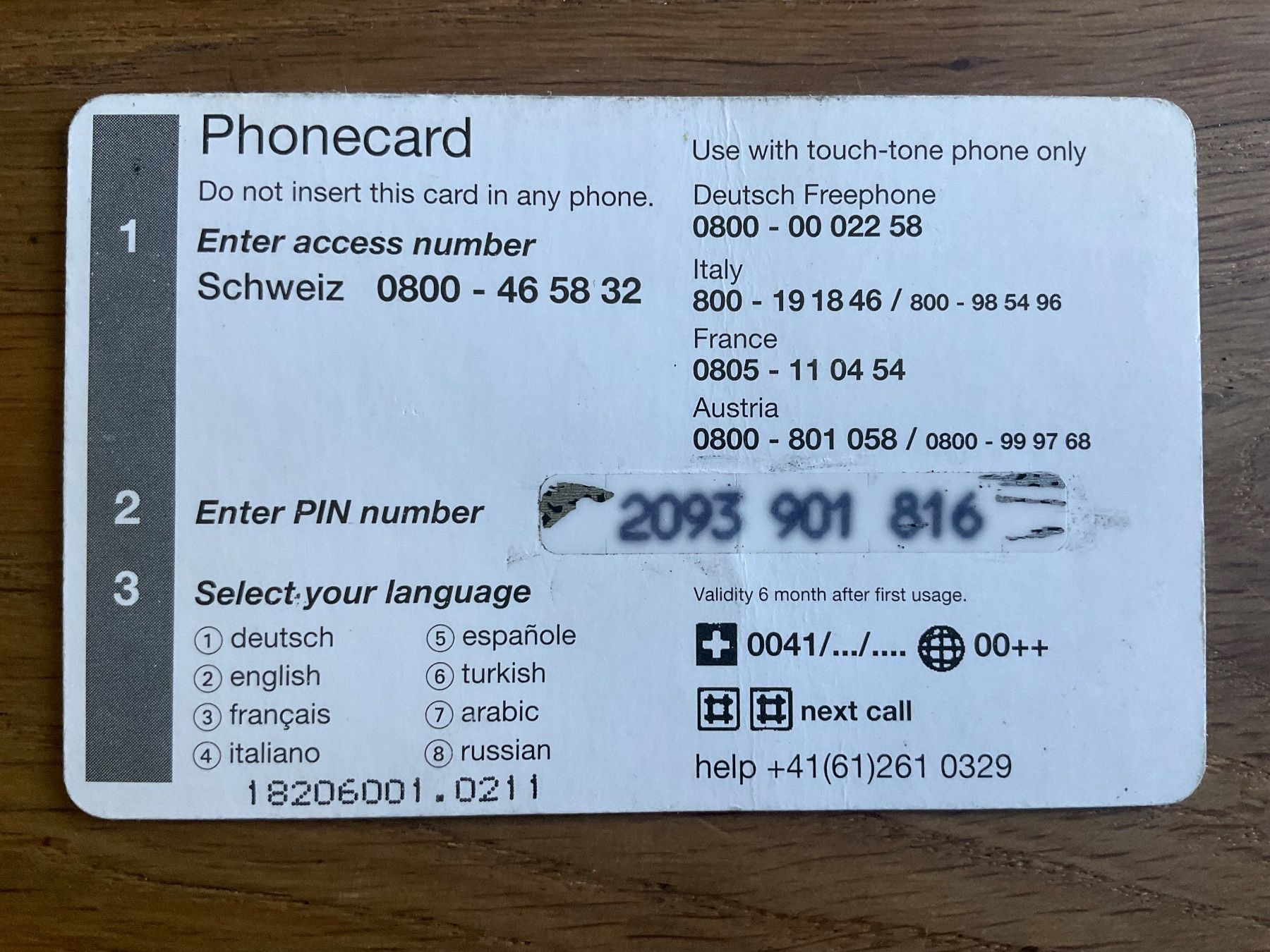 Schede telefoniche: Prepaid Telefonkarte Arabic – Usato da Zürich venduto da Tolima194 1