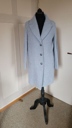 Benetton Mantel Gr.36 Eisblau Mohair Wolle