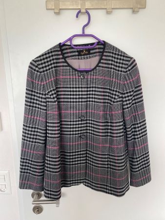 stilvoller Damen Blazer 44 von E. Klein schwarz /grau / rosa